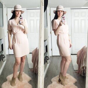 Wilfred * Blush Pink Faux Wrap Dress Open Back * 8